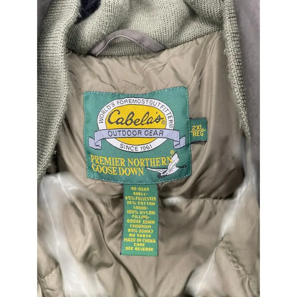 Cabelas Premium Goose Down Puffer Vest Mens 2XL Hunt Green THICK - Picture 6 of 6